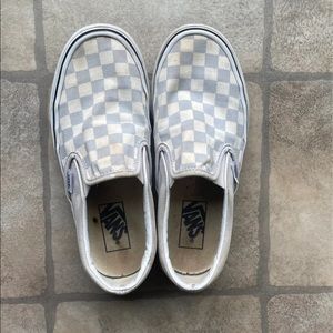 white and grey checkered vans